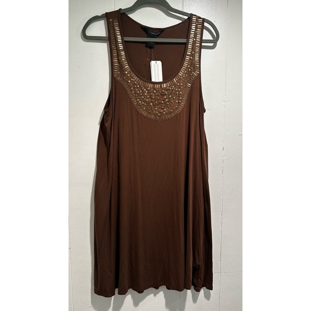 Calvin Klein Jeans Brown Embellished Maxi Dress